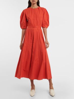 Vestido midi de algodón Gabriela Hearst naranja
