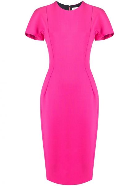 Μίντι φόρεμα Victoria Beckham ροζ