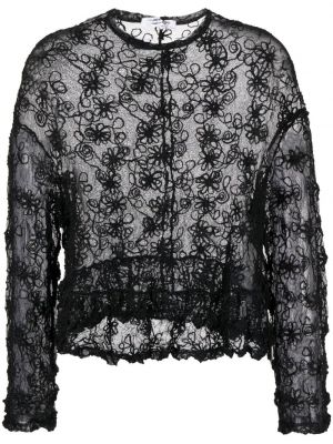 Bluză cu model floral transparente Comme Des Garçons Comme Des Garçons negru