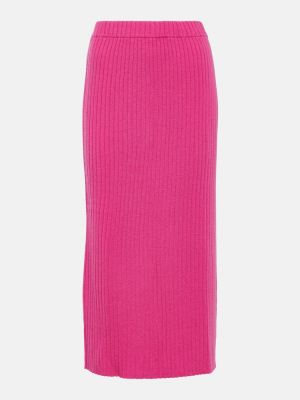 Midi φούστα κασμίρ Jardin Des Orangers ροζ