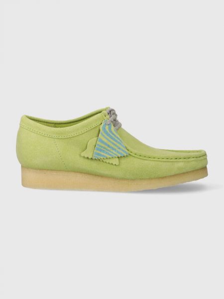 Cipele od brušene kože Clarks Originals zelena