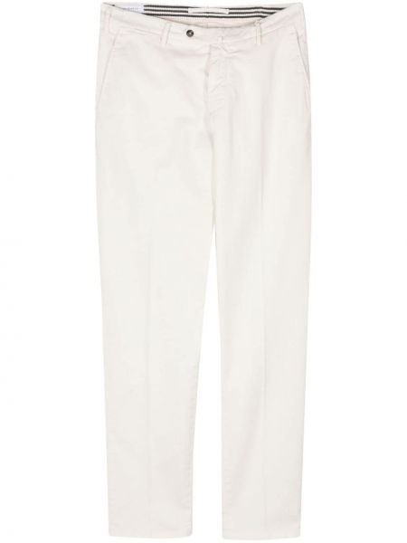 Βαμβακερό παντελόνι chino Luigi Bianchi Mantova λευκό