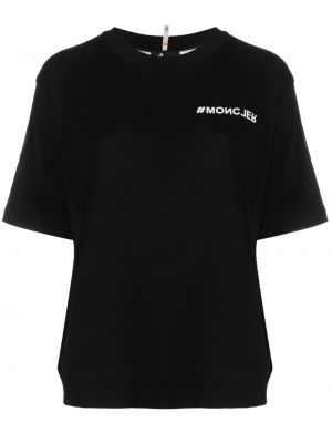 Kokvilnas t-krekls ar apdruku Moncler Grenoble melns
