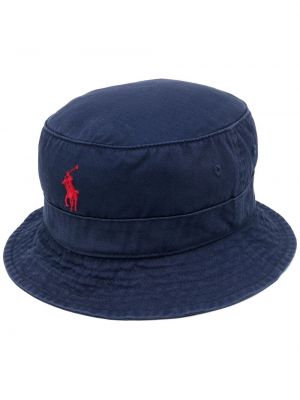 Sombrero con bordado de tela jersey Polo Ralph Lauren azul