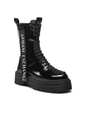 Členkové topánky Armani Exchange čierna