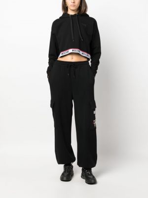 Bavlněné sportovní kalhoty Moschino černé