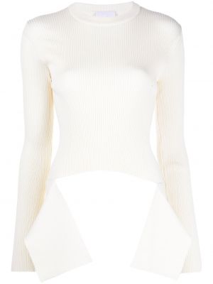 Maglione con scollo tondo asimmetrica Givenchy bianco