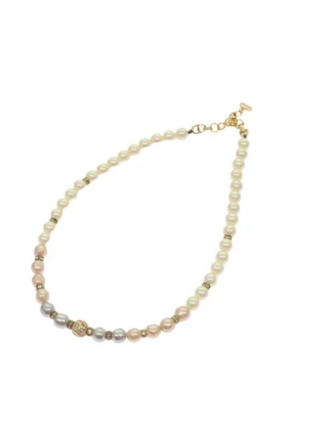 Collar con perlas retro Dior Vintage blanco