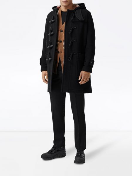 Manteau à carreaux Burberry noir