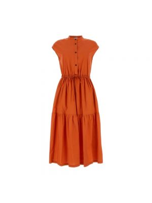 Pomarańczowa sukienka midi Woolrich