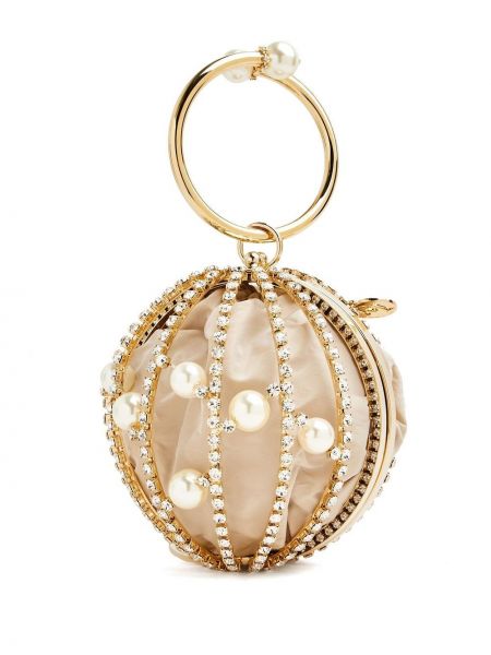 Shopper kabelka s perlami Rosantica zlatá