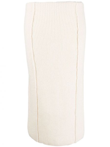 Pletené pouzdrová sukně Remain bílé