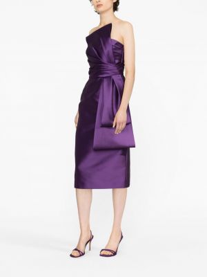 Midi šaty s mašlí Alberta Ferretti fialové