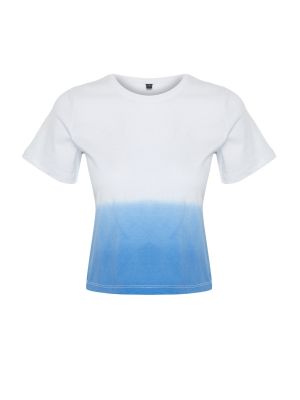 Relaxed плетена тениска с градиентным принтом Trendyol синьо