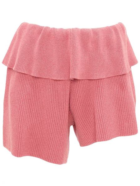 Pantaloni scurți tricotate asimetrice Jw Anderson roz