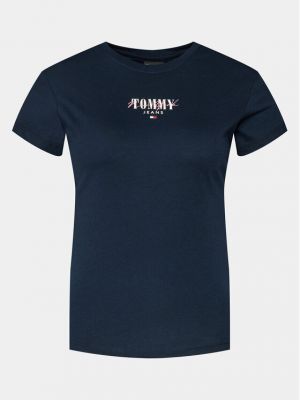Marškinėliai slim fit Tommy Jeans mėlyna