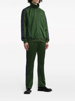 Haftowane spodnie sportowe Needles zielone