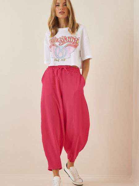 Pantaloni cu croială lejeră Happiness İstanbul roz