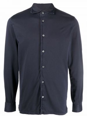 Πουπουλένιο πουκάμισο από ζέρσεϋ Fedeli μπλε