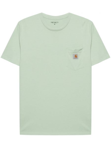 Kokvilnas t-krekls ar kabatām Carhartt Wip zaļš