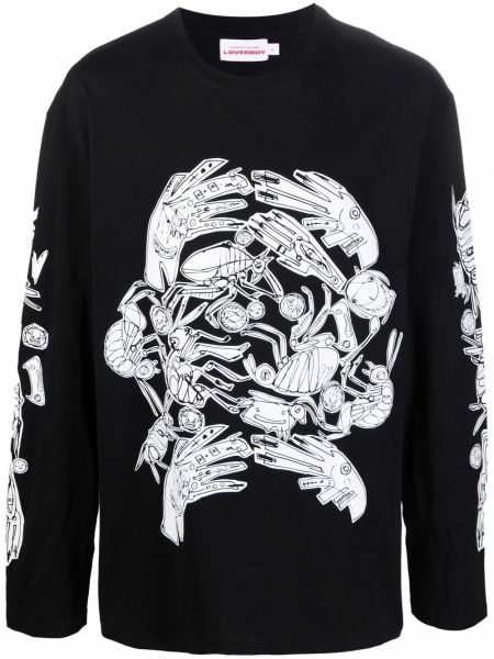 Trykt bomull sweatshirt Charles Jeffrey Loverboy svart