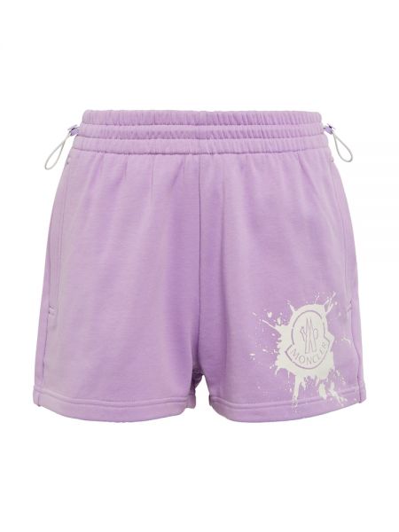 Pantaloni scurți din bumbac Moncler violet
