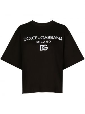 Βαμβακερή μπλούζα Dolce & Gabbana μαύρο