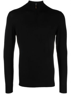 Volneni pulover z zadrgo Colombo črna