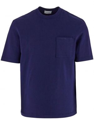 Памучна тениска с принт Ferragamo синьо