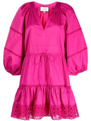 Růžové mini šaty bavlněné Alexis