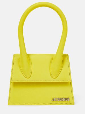 Кожени шопинг чанта Jacquemus жълто