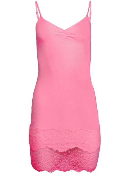 Φόρεμα με τιράντες slip-on με δαντέλα Fleur Du Mal ροζ