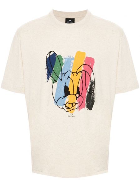 Tricou din bumbac Ps Paul Smith bej