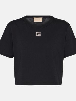 Džerzej bavlnené tričko Gucci čierna