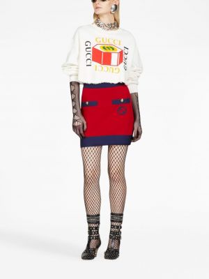 Pletené bavlněné hedvábné mini sukně Gucci