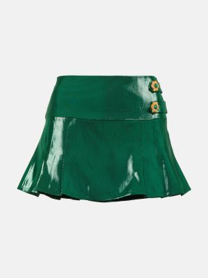 Mini falda de seda Miss Sohee verde