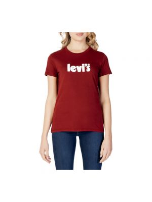 Czerwona koszulka z nadrukiem Levi's