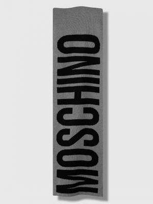 Vlněný šátek Moschino šedý