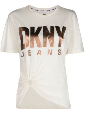 T-shirt con stampa Dkny beige
