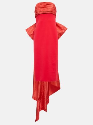 Σατέν μίντι φόρεμα Oscar De La Renta κόκκινο