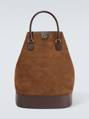 Semišová nákupná taška Gucci hnedá