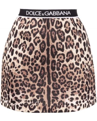 Falda de tubo con estampado leopardo Dolce & Gabbana