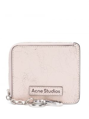 Kožená peněženka Acne Studios růžová