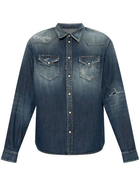 Revityt denim paita Dsquared2 sininen