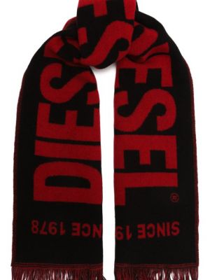 Шерстяной шарф Diesel черный