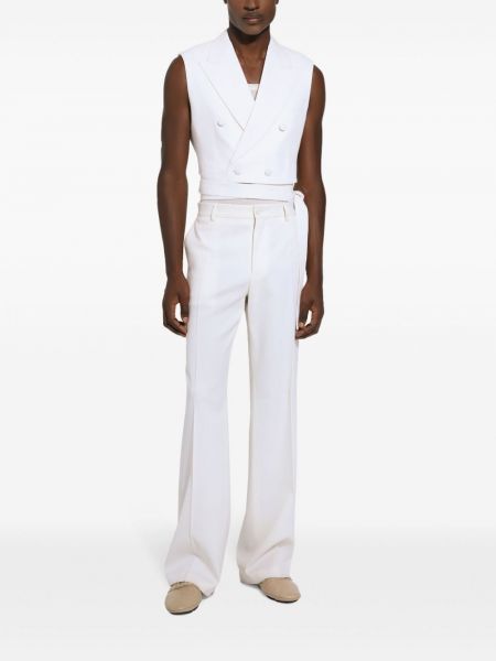 Vlněné kalhoty Dolce & Gabbana bílé