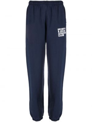 Pantaloni con stampa Sporty & Rich blu