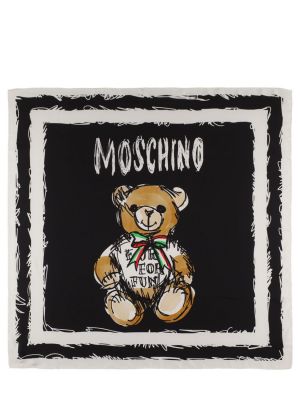 Echarpe en soie à imprimé Moschino noir