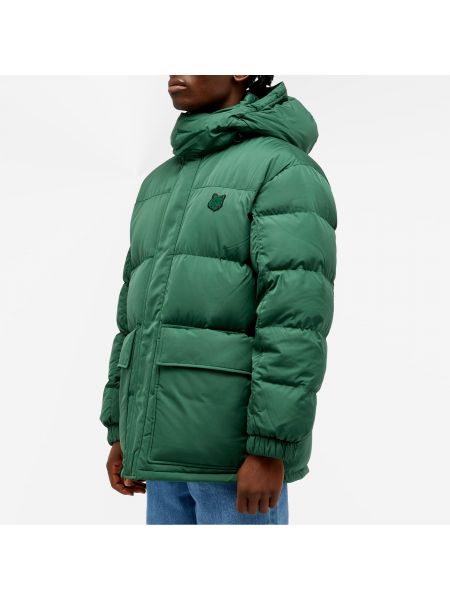 Утепленная куртка с капюшоном Maison Kitsuné зеленая