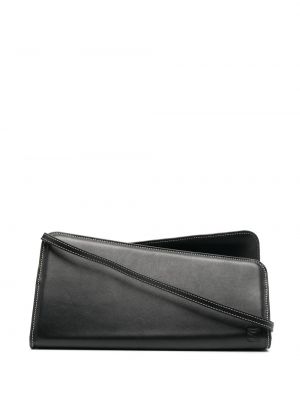 Асиметрични кожени шопинг чанта Yuzefi черно